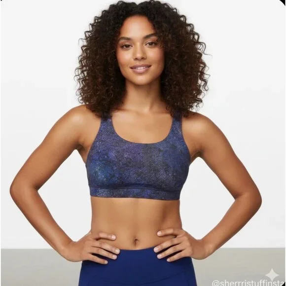 EXCELLENT Lululemon Energy Sports Yoga Bra Nulux Medium Support Purple Blue 4 - Picture 2 of 10